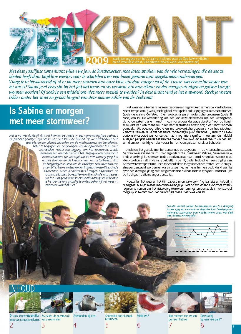 Zeekrant 2009: jaarlijkse uitgave van het Vlaams Instituut voor de Zee en de Provincie West-Vlaanderen