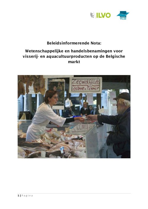 Wetenschappelijke en handelsbenamingen voor visserij- en aquacultuurproducten op de Belgische markt