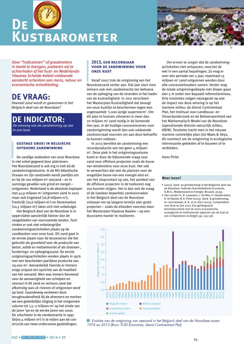 De kustbarometer: Hoeveel zand wordt er gewonnen in het Belgisch deel van de Noordzee?