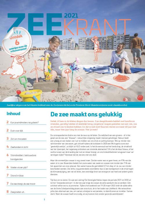 Zeekrant 2021: jaarlijkse uitgave van het Vlaams Instituut voor de Zee en de Provincie West-Vlaanderen