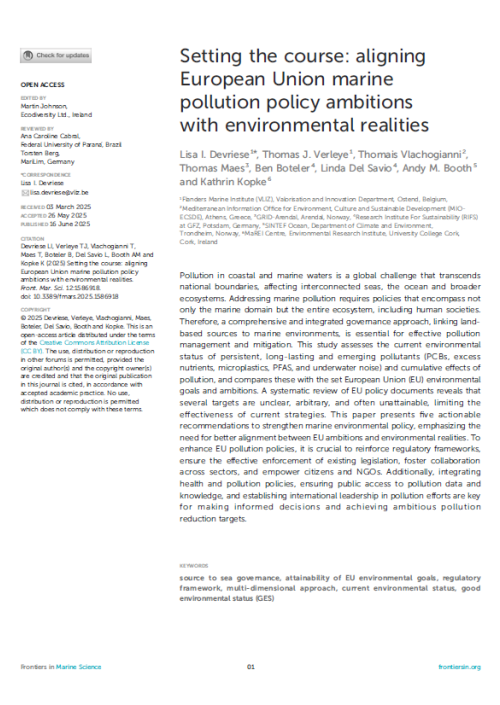 Setting the course: Aligning European Union marine pollution policy ambitions with environmental realities