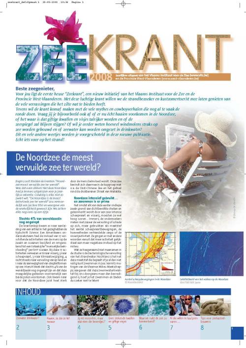 Zeekrant 2008: jaarlijkse uitgave van het Vlaams Instituut voor de Zee en de Provincie West-Vlaanderen