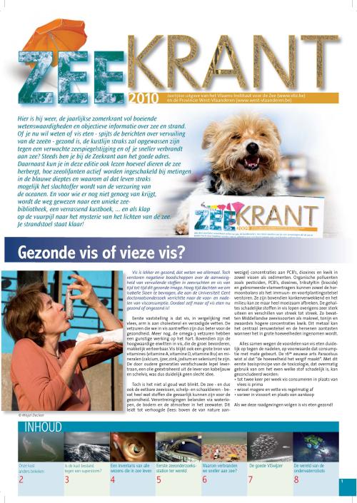 Zeekrant 2010: jaarlijkse uitgave van het Vlaams Instituut voor de Zee en de Provincie West-Vlaanderen