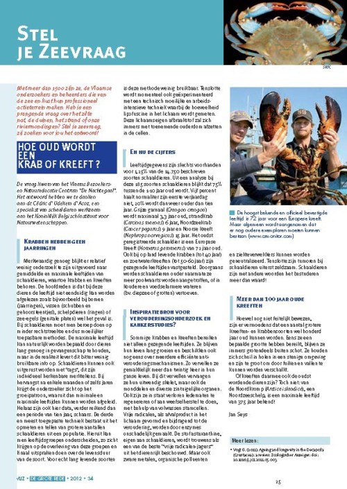 Stel je zeevraag: Hoe oud wordt een krab of kreeft?