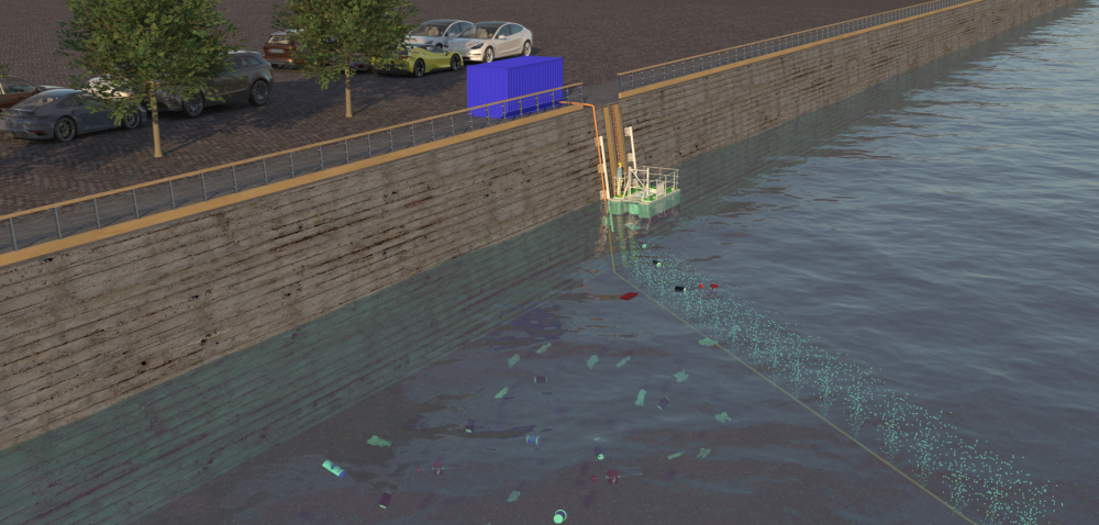 Simulatie inzet plastic catcher M.A.R.C. in IJzer