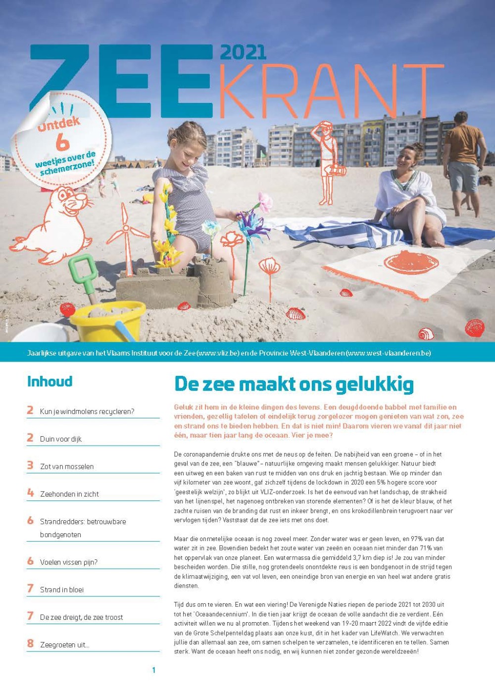 Zeekrant 2021: jaarlijkse uitgave van het Vlaams Instituut voor de Zee en de Provincie West-Vlaanderen