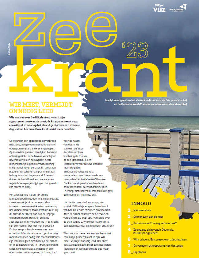 Zeekrant 2023: jaarlijkse uitgave van het Vlaams Instituut voor de Zee en de Provincie West-Vlaanderen