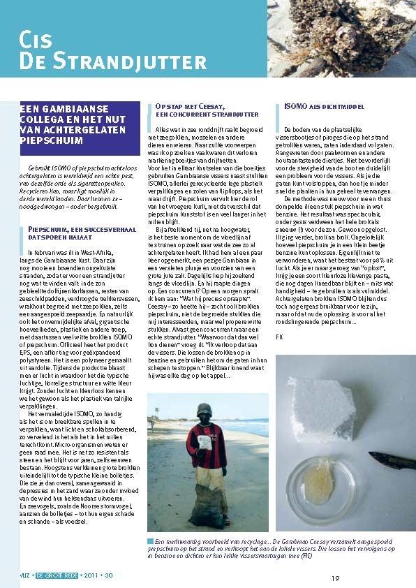 Cis de strandjutter: Een Gambiaanse collega en het nut van achtergelaten piepschuim