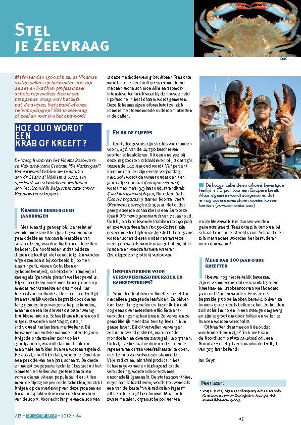 Stel je zeevraag: Hoe oud wordt een krab of kreeft?