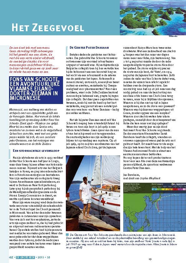 Het zeegevoel: Fons Van Schoote, een avontuurlijke Vlaamse eilanddokter-zeeman in Micronesië