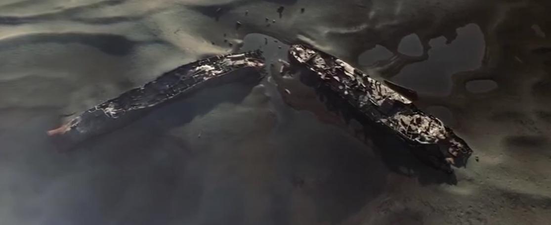 De wrak van de HMS Wakeful