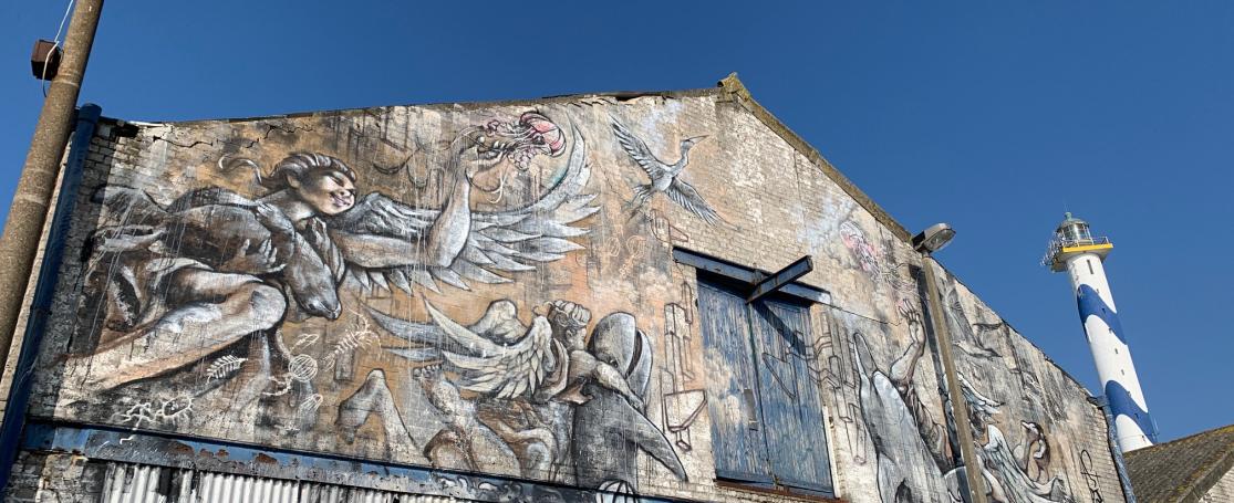 Graffitikunst op het Marien Station Oostende