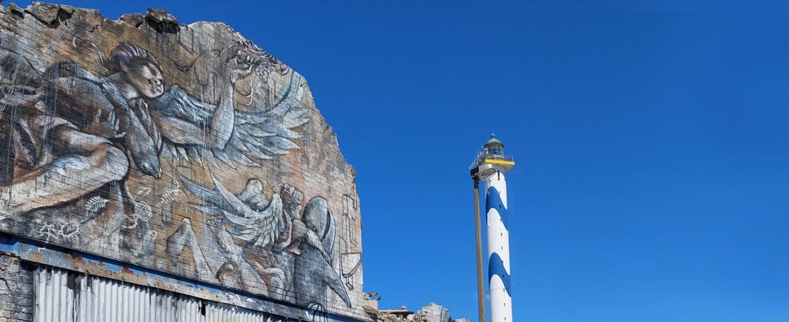 De voormalige loodsen op de site van het Marien Station Oostende