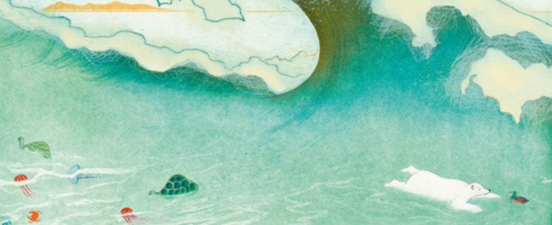 Illustratie: Marije Tolman. Uit: Het Eiland met Ronald Tolman, Lemniscaat