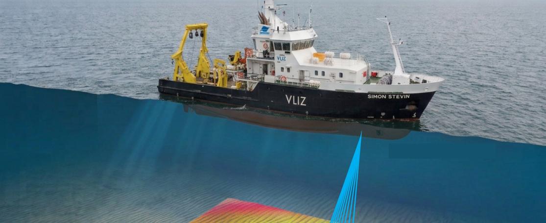 Zandribbels op de zeebodem, op basis van multibeam opnames gemaakt aan boord van de RV Simon Stevin.