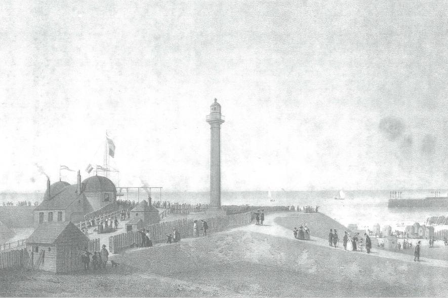 Zicht op het Vuurtorenplein vanuit het zuiden (1841). 