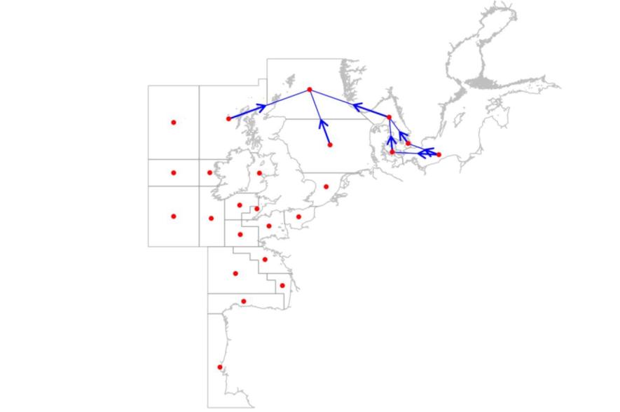 Verschuivingen van heek in de noordelijke Noordzee