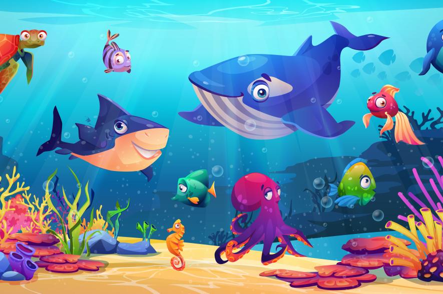 weergave mariene biodersiteit in kinderboeken