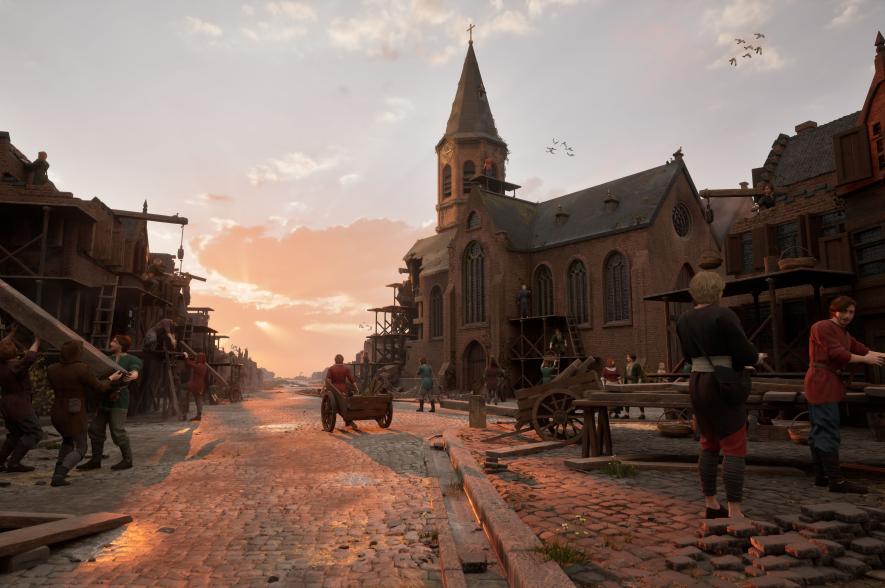 Artist impression heropbouw Oostende na de storm