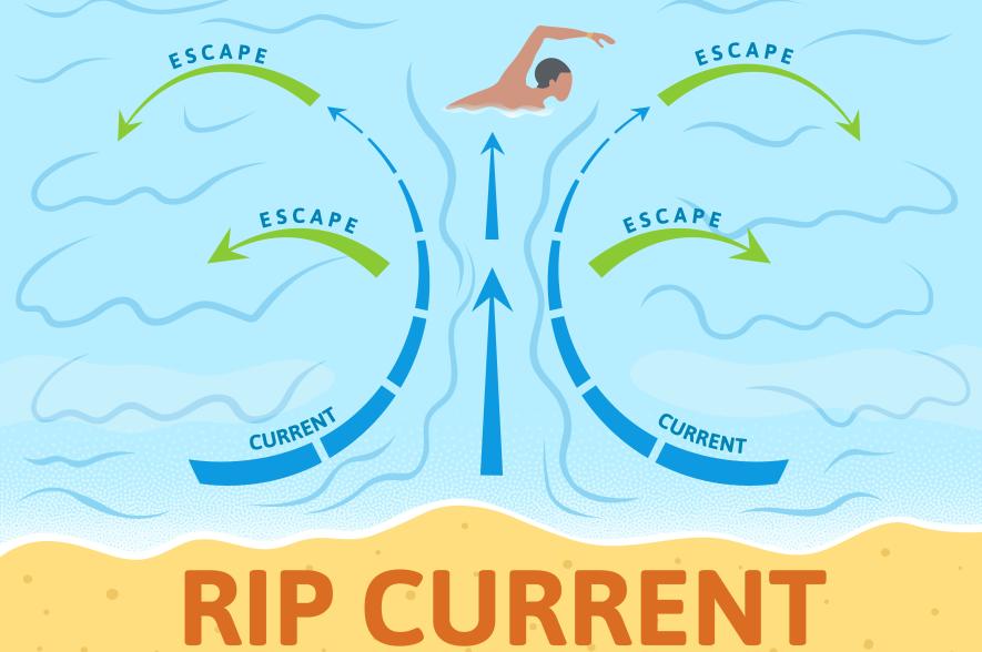 Kom je in een muistroom terecht? Blijf dan vooral rustig, laat je meedrijven en zwem vervolgens zijwaarts uit de stroming. 