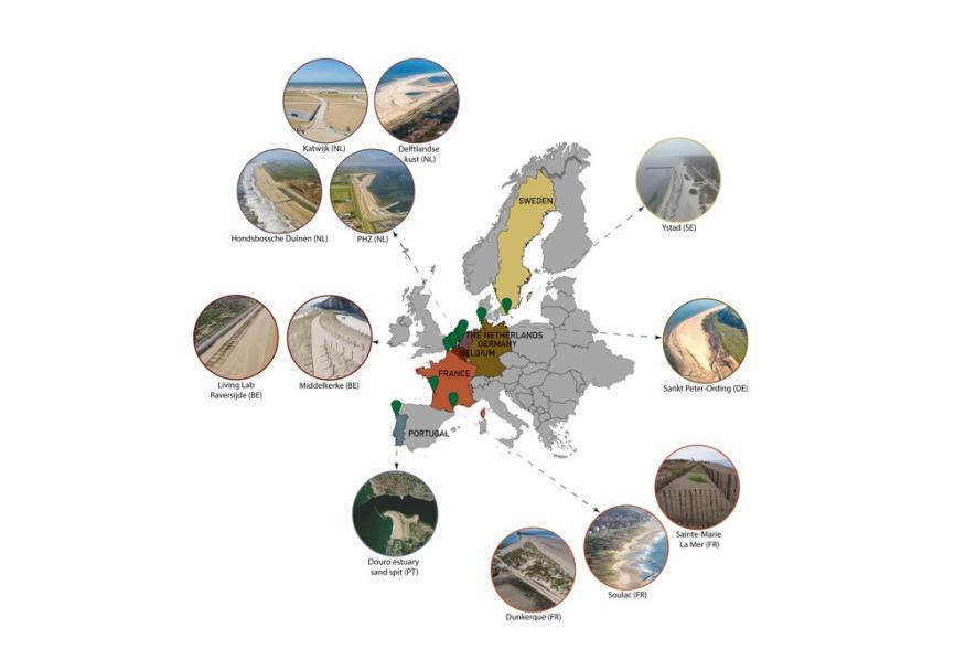 12 demonstratie-locaties langs de Europese kustlijn 