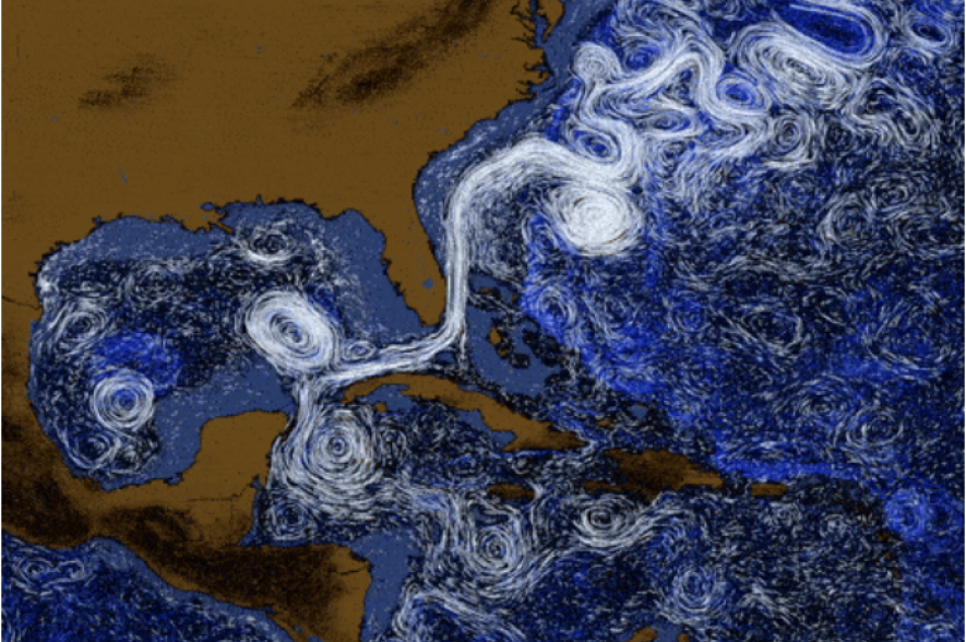Visualisatie golfstroom