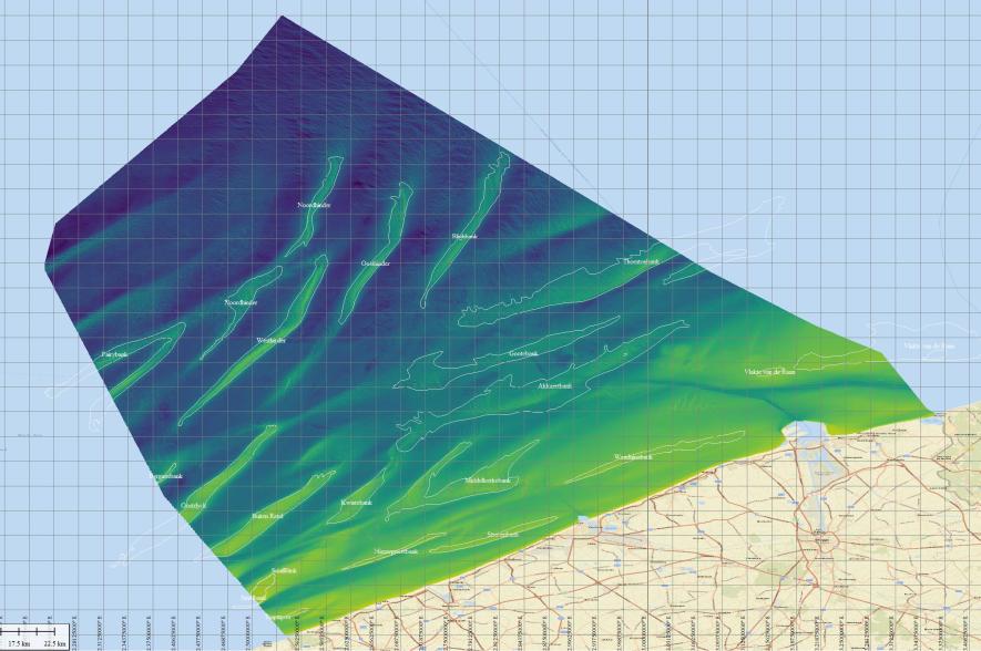 Bodemreliëf Belgisch deel Noordzee